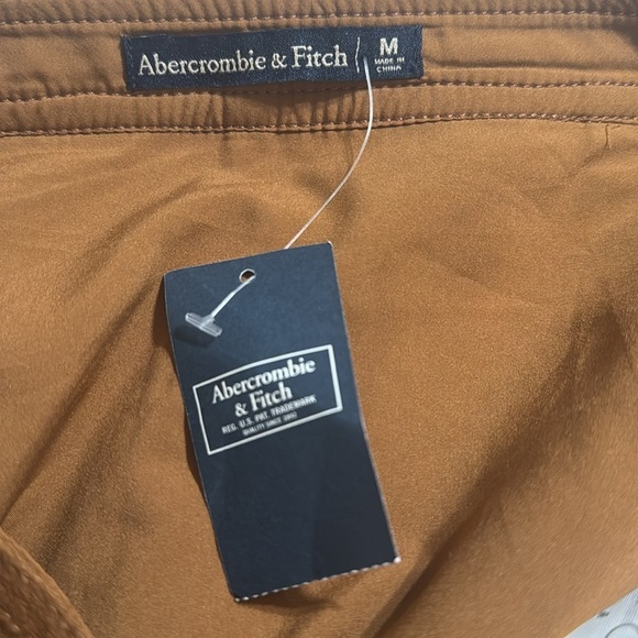 Abercrombie & Fitch Brown Skater Skirt Mini A Line Faux Suede Leather Size M NWT - Picture 4 of 6